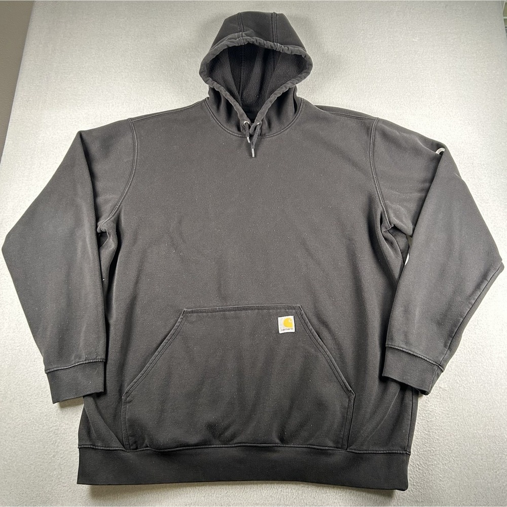 Carhartt Men's 2XL Tall Black Hoodie Loose Fit Workwear Pullover Heavy